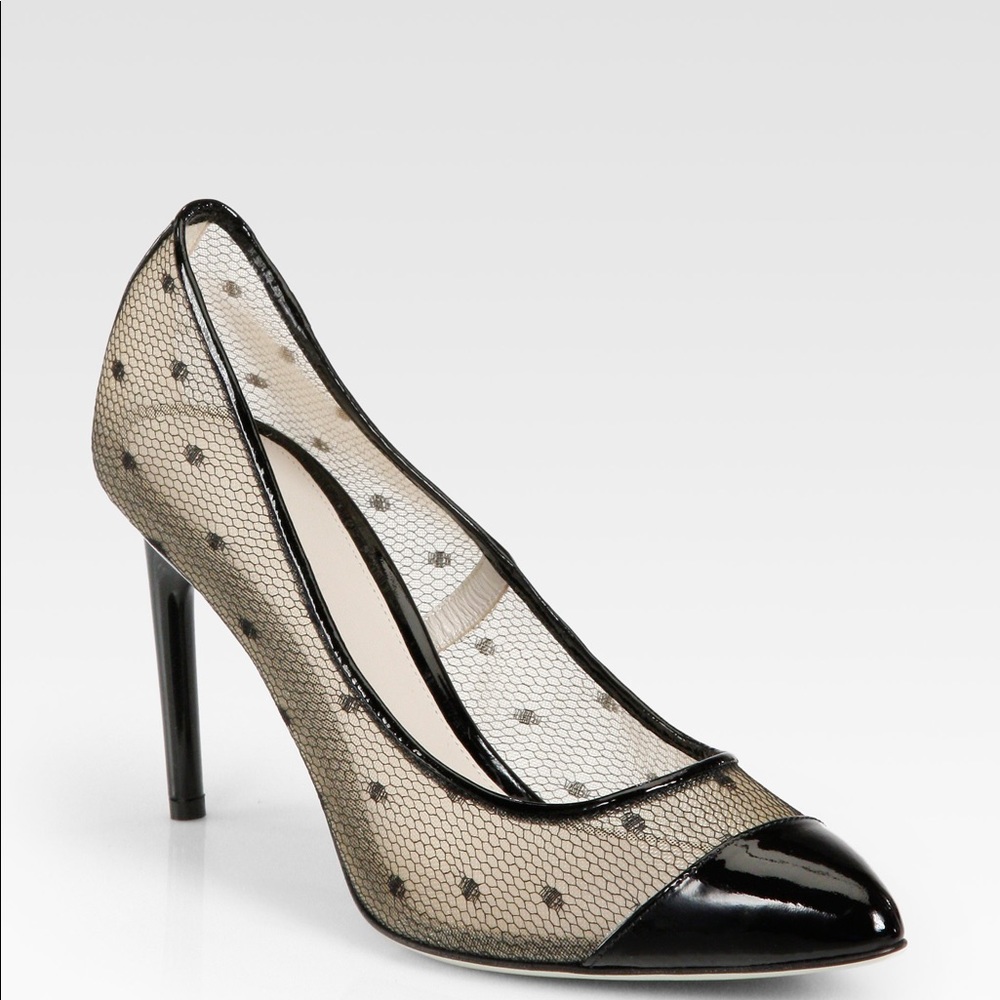 Jason Wu point d'esprit lace dot pumps heel shoes - Picture 1 of 4